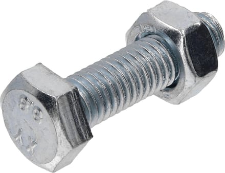 Tapbout met Moer. M8x 30mm. lang. Verzinkt. 40 stuks Bout met Moer. Ifix.