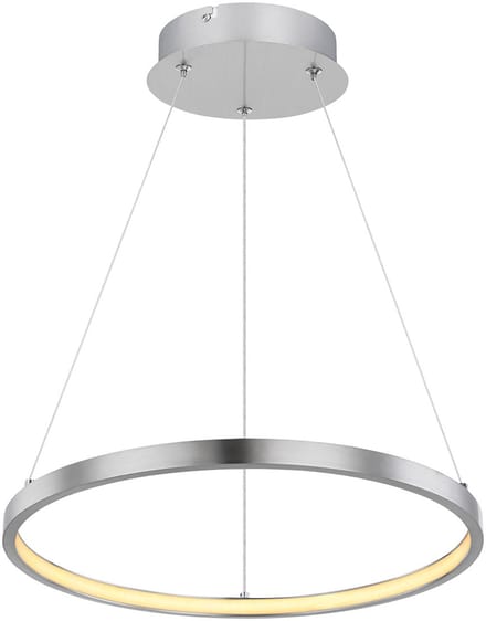 LED hanglamp met enkele ring | Ø 38,5cm | Nikkel | Cirkelvormige hanglamp