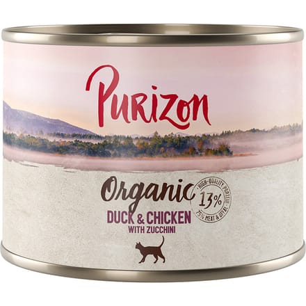 Voordeelpakket Purizon Organic 24 x 200 g - Eend en kip met courgette