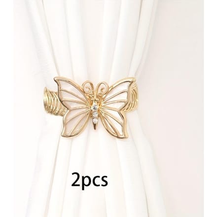 2 pièces Pinces à Rideaux Papillon Printanières Élégantes Minimalistes, Conception Sans Perçage beige