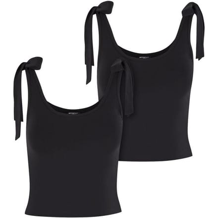 Urban Classics Tied Basic Jersey Top (Set van 2) Vrouwen Dames Top - zwart - XS
