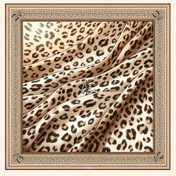 Sjaal Alberto Cabale Grote vierkante zijden sjaal Original Leopard Zoé