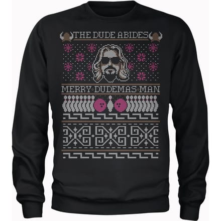 The Dude Abides Merry Dudemas Man Kersttrui - Zwart - S