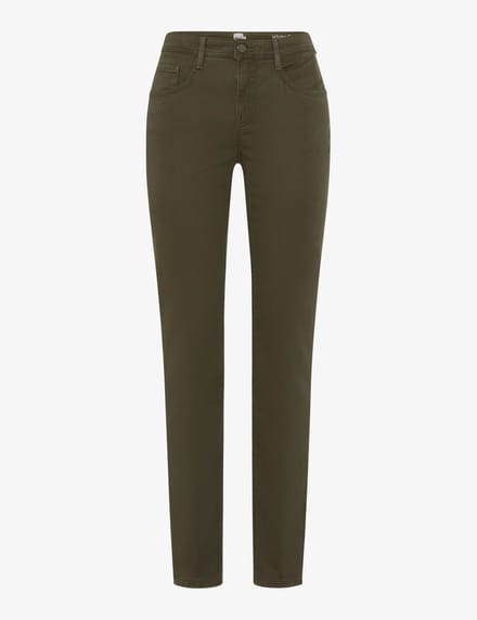 Regular fit recht broek van mix van katoen en lyocell met mix van modal, katoen en elastaan model 'MARY'