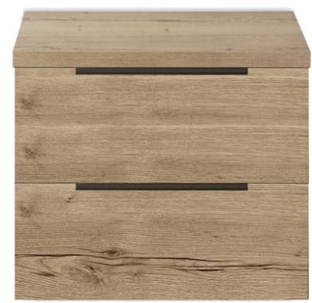Seville Badmeubelset 60 cm - Wastafelblad Natuur Eiken Edge Greep