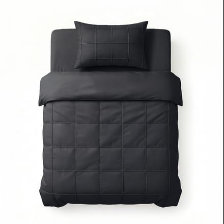 Check Pintuck Black 140 x 220