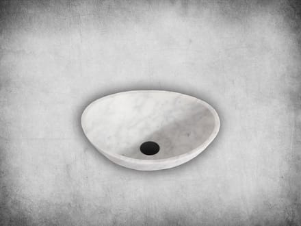 Mawialux opzet waskom - Carrara marmer - 45x35 cm - Wit - Seirra