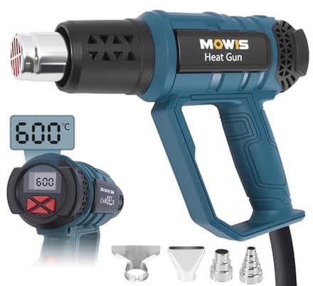 Heteluchtpistool 2000 W met Digital Display en Instelbare Temperatuur van 60 °C tot 600 °C