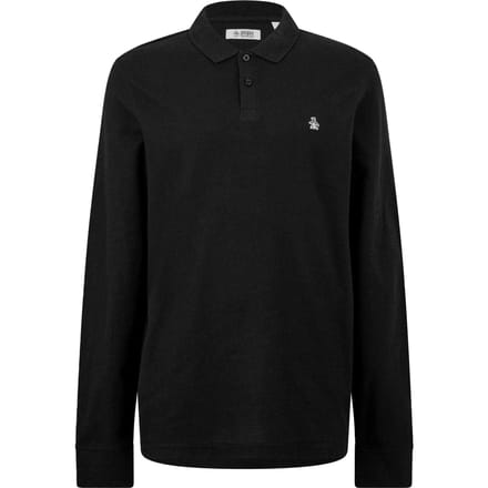 Original Penguin Herenpolo met lange mouwen (Zwart)