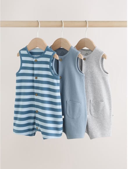 Next - Jongens - Hemdje jersey babyromper - Blauw