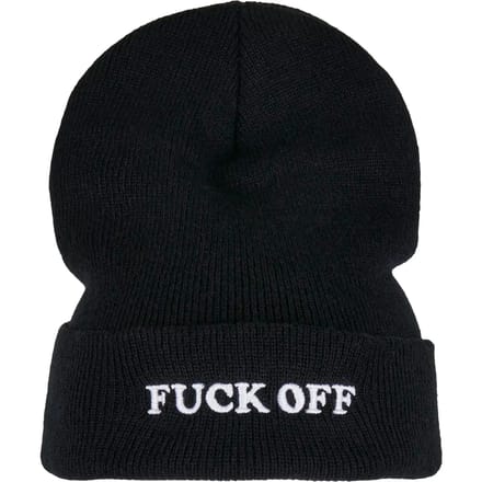 Mister Tee - Fuck Off Beanie Muts - Zwart/Wit