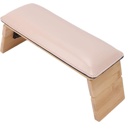 Repose-main pour ongles pliable en cuir PU 3 hauteurs Repose-bras pour ongles pour salon de manucure utilisation à la maison Rose white