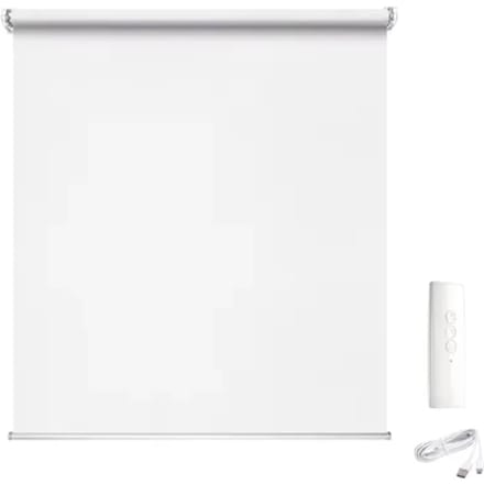 Madeco Gemotoriseerd Lichtdoorlatend Rolgordijn E-roll Wit 80x250cm