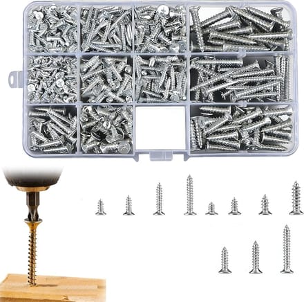 Set van 800 Roestbestendige Zelftappende Schroeven - 11 Maten voor Meubelmontage, DIY-projecten en Auto-onderhoud