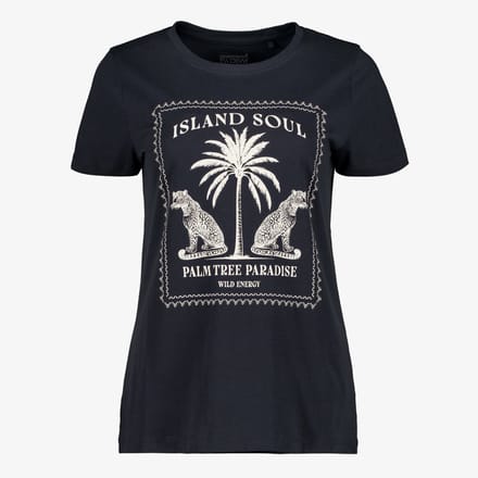 TwoDay dames T-shirt met opdruk zwart - Maat L