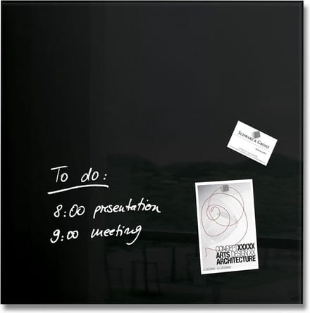 Sigel glasmagneetbord Artverum 48x48cm zwart