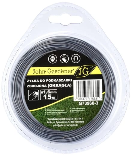 GEKO Versterkte nylondraad - rond - 1,6 mm - 15 m - extra sterk