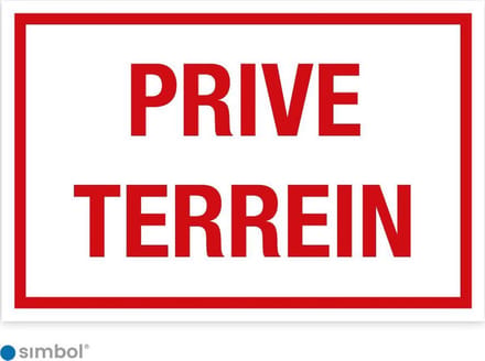 Simbol - Bord Prive Terrein - Dibond - Formaat 40 x 60 cm.