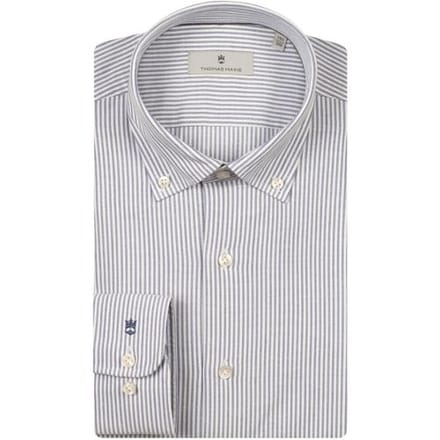 Thomas Maine Overhemd Torino Button-Down Brushed Oxford Stripe Navy / male