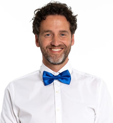 Partychimp Vlinderstrik Blauw Carnavalskleding Heren Strik Carnaval Accessoires - Blauw - polyester