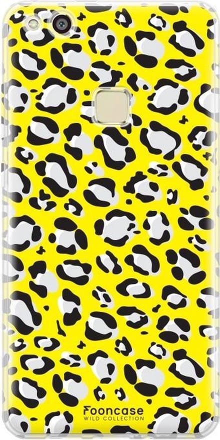 Fooncase Hoesje Geschikt voor Huawei P10 Lite - Shockproof Case - Back Cover / Soft Case - Luipaard / Leopard print / Geel