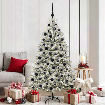 vidaXL - Kunstkerstboom - 180 - cm - 300 - LED's - Warmwit - PVC - en - Staal