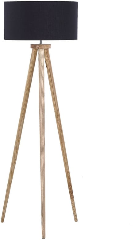 NITRA - Staande lamp - Zwart - Eikenhout
