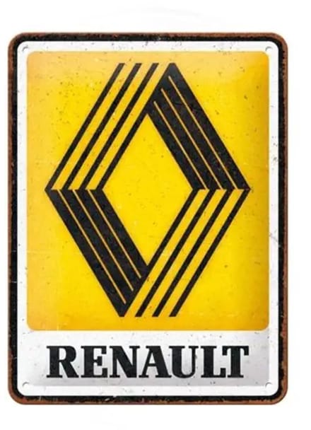 Metalen Bord 15x20 cm Renault Logo