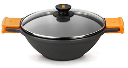 Efficiënte Wok met Glazen Deksel en Antiaanbaklaag