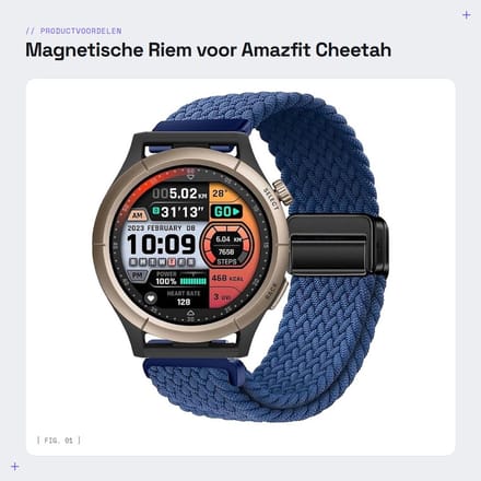 Dailygoods - Magnetische Riem voor Amazfit Cheetah Pro