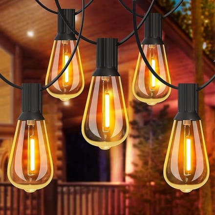 LED-buitenverlichting - 30 Meter - 50+2 ST38-kunststoflampen - Waterdicht - 2200K Warm Wit - 80 Lumen