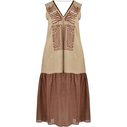 Mouwloze linnen jurk dames Mat Fashion
