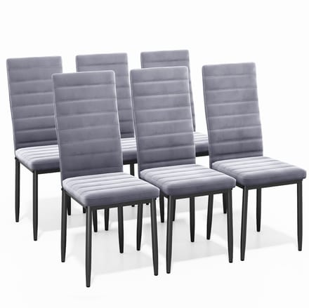 Bealife TB41C Eetkamerstoelen - 6 stoelen - Velvet bekleed - Grijs