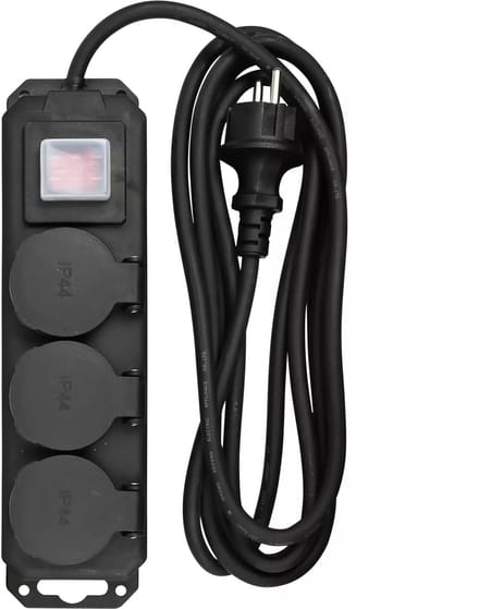 Benson Stekkerdoos 3-voudig - Waterdicht - Met schakelaar - 3 meter - IP44