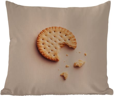 Sierkussen Buiten - Koekje - Kruimels - beige - 60x60 cm - Weerbestendig