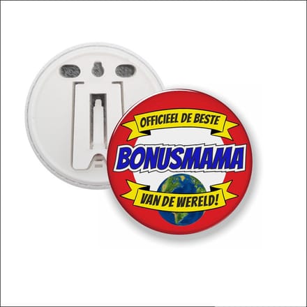 Button Met Clip 58 MM - Officieel De Beste Bonusmama Van De Wereld