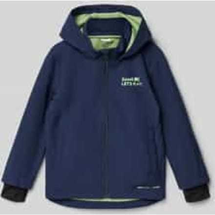 regular fit softshell-jack met capuchon