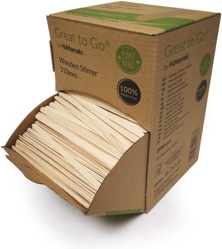 Dispenserdoos houten roerstaafjes Doos 2000 stuks 11cm (S02035)