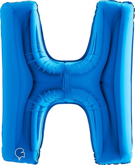 Folieballon 100cm letter H blauw