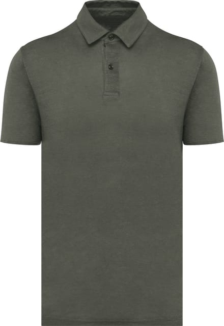 Spasso Linnen herenpolo SP217 - Organic khaki - S