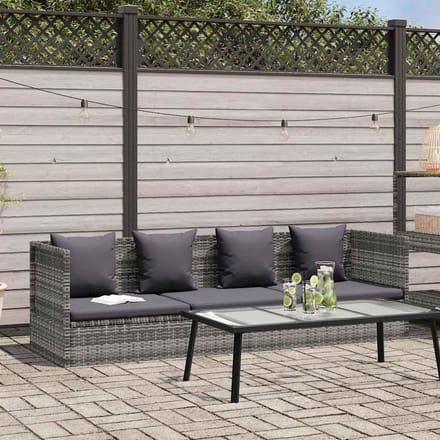 vidaXL - Tuinbed - 200x60 - cm - poly - rattan - grijs