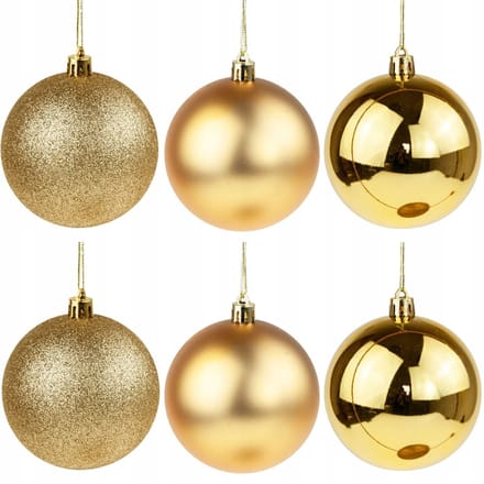 Gouden Kerstballen Set 8cm - 6 Stuks Onbreekbaar