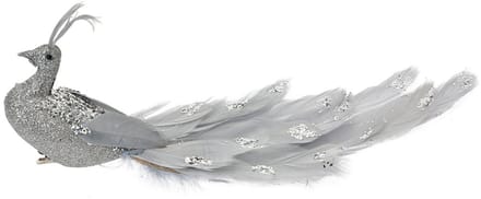 Clayre & Eef Decoratie Vogels 30x9x9 cm Zilverkleurig Kunststof