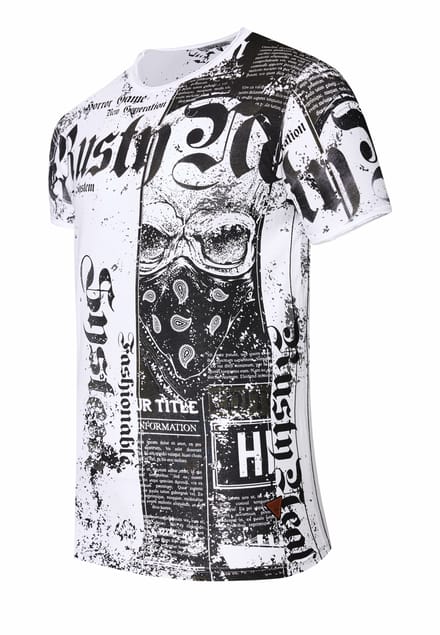 T-shirt met American-Skull Westside Gang Banger-print