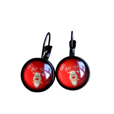 2 Love It Blitzen - oorbellen - zwart - 2,5 cm - metaal en glas