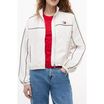Tommy Hilfiger Nylon Piping Jacket Ancient White Größe: M | Leichte Jacken Outlet | Damen | Weiß