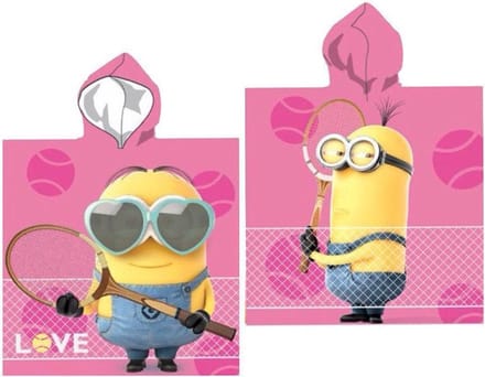 Despicable Me - Minions - Poncho - Badponcho - Met capuchon - 55x110Cm - Polyester - Roze