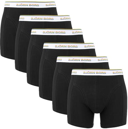 Björn Borg heren cotton stretch 6P boxers pride zwart