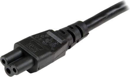 StarTech.com 3 Prong Laptop Stroom Cord Schuko CEE7 Aan C5 Clover Leaf - Stroom cable - 2 m