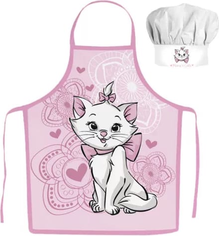 Marie de Kat Kokssetje Muts en Schort Roze One Size